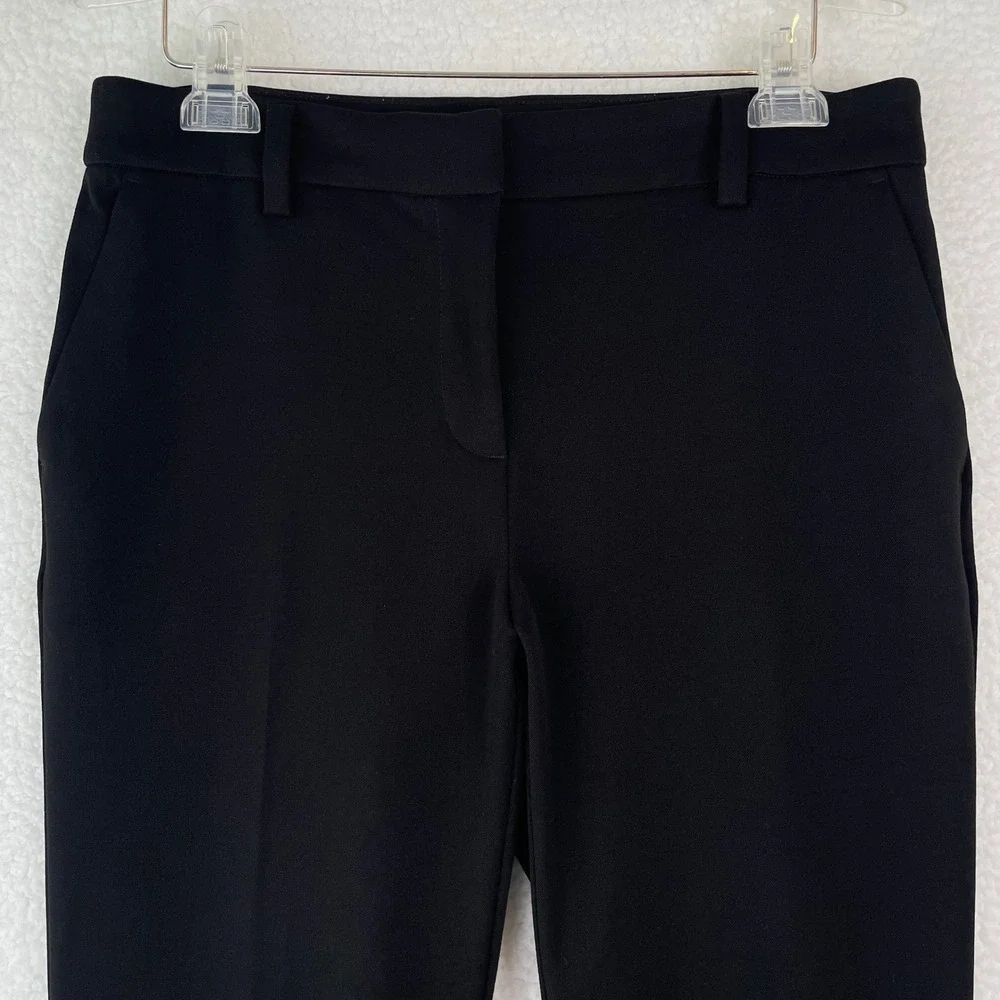 LOFT The Devin Slim Curvy Black Ankle Dress Pants Cuffed Size 8 Career Office
